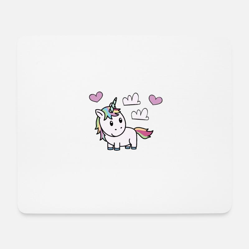 unicorn Einhorn herz - Mousepad (Querformat) - Weiß