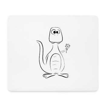 cute dinosaur dino with flower - Mouse Pad (horizontal) - white - Front