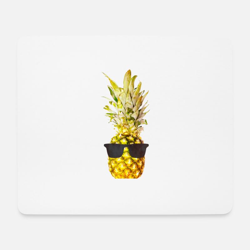 Sonnenbrille Ananas - Mousepad (Querformat) - Weiß