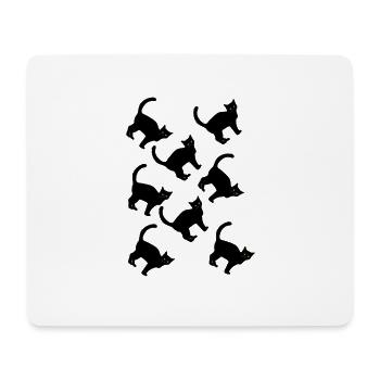 Black Pattern Cat - Mouse Pad (horizontal) - white - Front