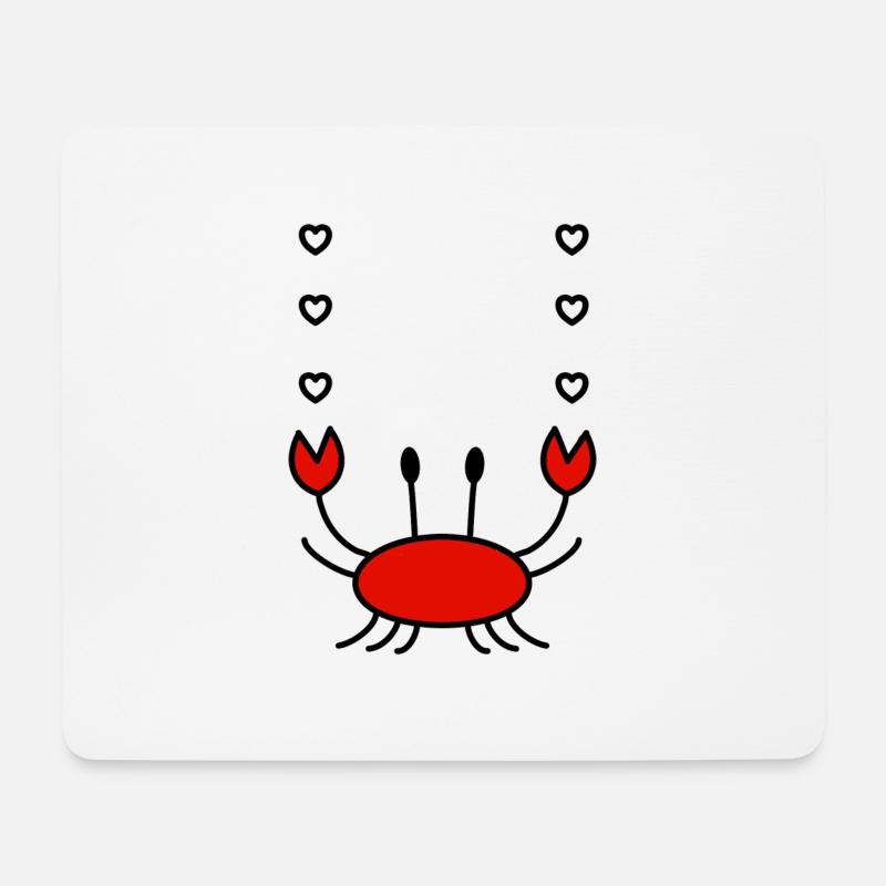 Krabbe Herz Comic Meer Wasser Liebe Fisch Angler - Mousepad (Querformat) - Weiß