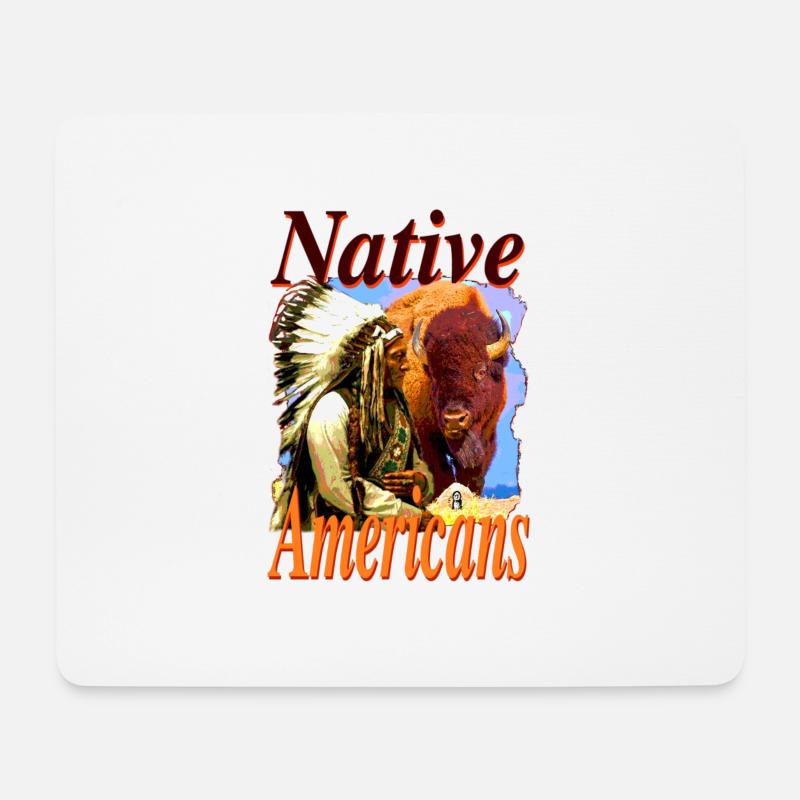 Native Americans 3 - Mousepad (Querformat) - Weiß