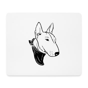 Bullterrier avec foulard - Tapis de souris (format paysage) - blanc - Devant