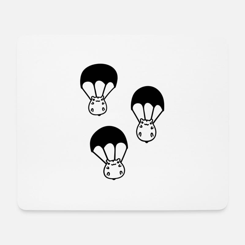 Niedliche Hamster Fallschirmspringer - Mousepad (Querformat) - Weiß