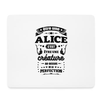 NOM - PRÉNOM - ALICE - Tapis de souris (format paysage) - blanc - Devant