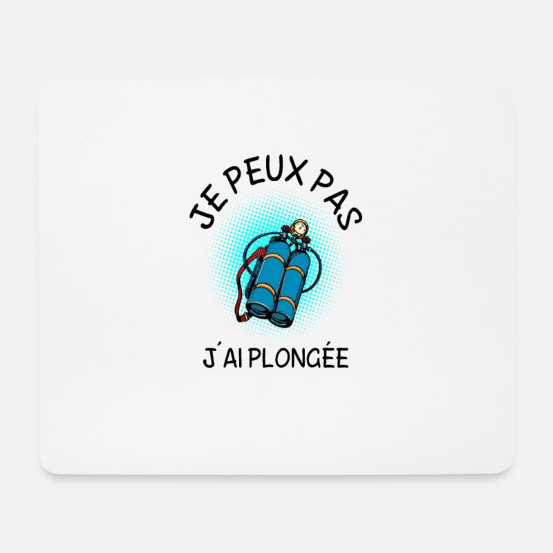 je peux pas j ai plongée - Tapis de souris (format paysage) - blanc