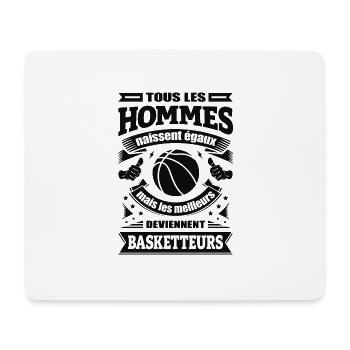 LES MEILLEURS HOMMES DEVIENNENT BASKETTEURS - Tapis de souris (format paysage) - blanc - Devant