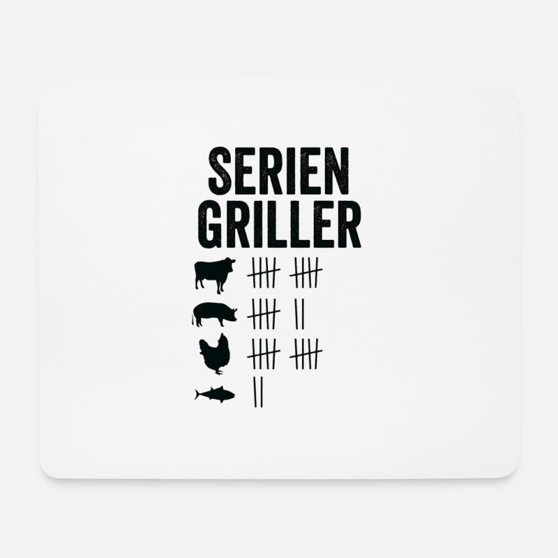 Seriengriller Grillen BBQ Grillen Humor lustig - Mousepad (Querformat) - Weiß
