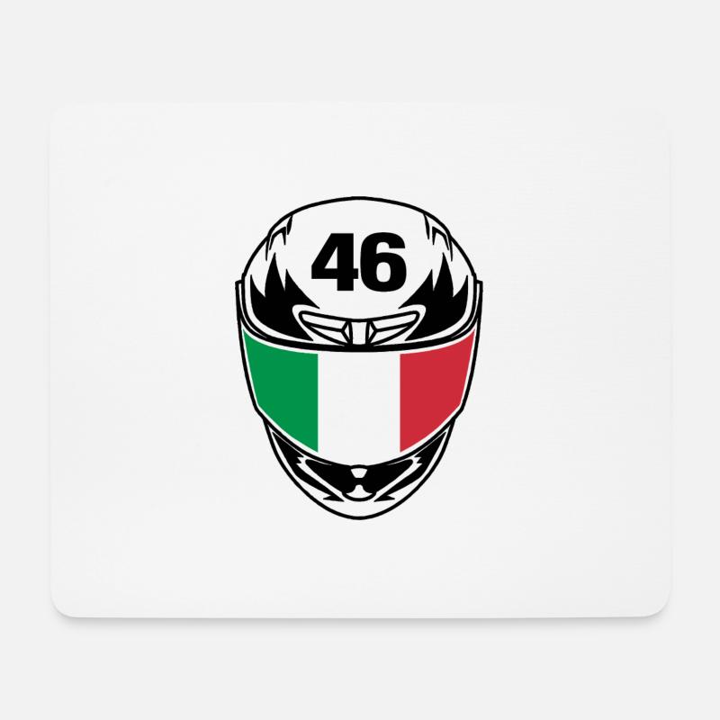 Motorrad Motorsport Startnummer 46 Italien Flagge - Mousepad (Querformat) - Weiß