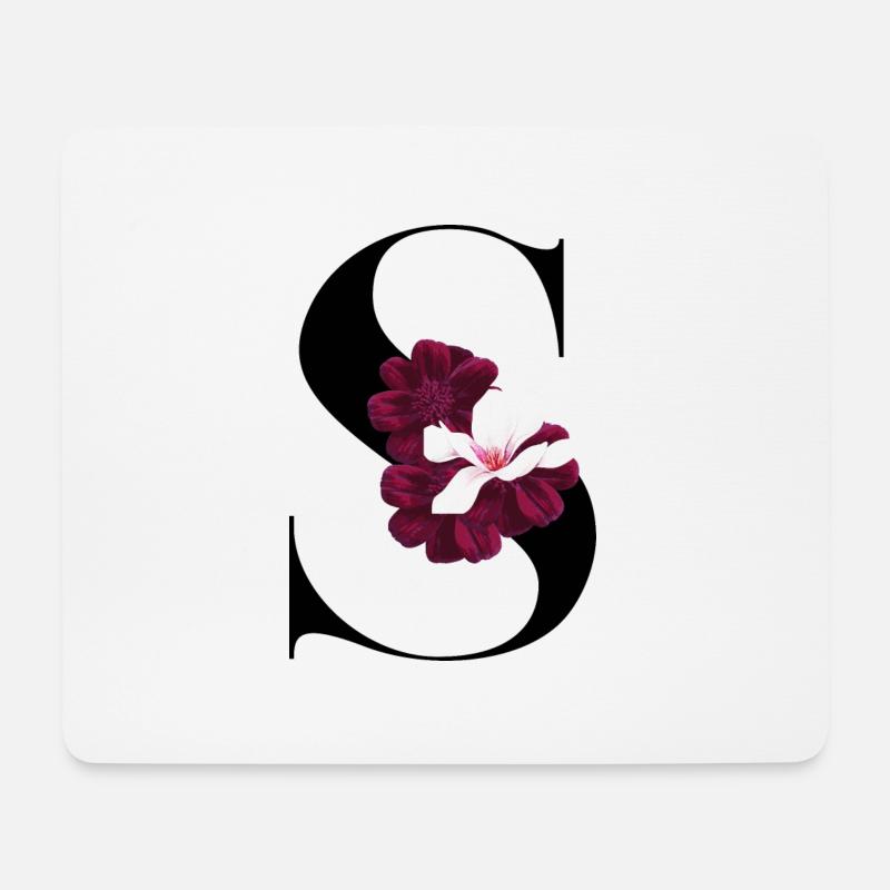 Buchstabe S blühende - Mousepad (Querformat) - Weiß