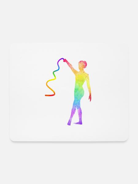 Rhythmische Sportgymnastik Seil RSG Geschenkidee - Mousepad (Querformat) - Weiß