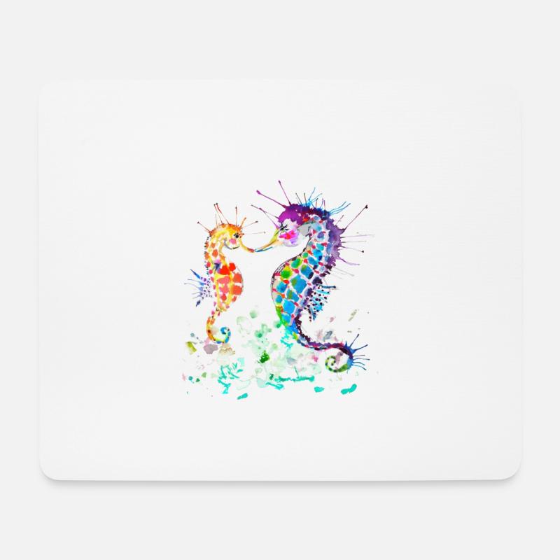 Seepferdchen - Mousepad (Querformat) - Weiß