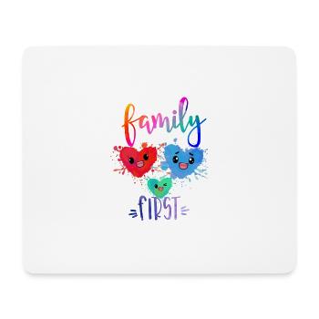 Family First - Tapis de souris (format paysage) - blanc - Devant