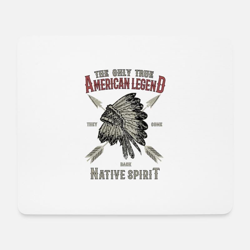 Indianer, Native American, Native Spirit, Legend - Mousepad (Querformat) - Weiß