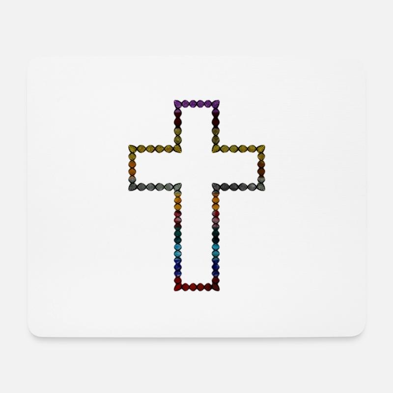 Jesus Christ Cross - Mousepad (Querformat) - Weiß