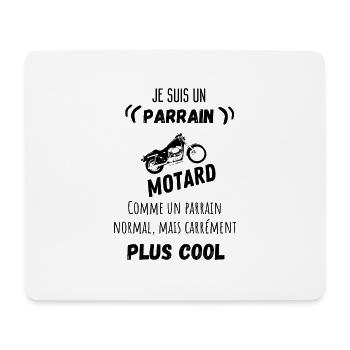 Je suis un parrain motard cool humour citation - Tapis de souris (format paysage) - blanc - Devant