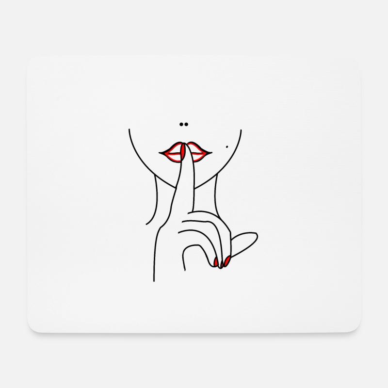 Frauengesicht mit Hand - Mousepad (Querformat) - Weiß