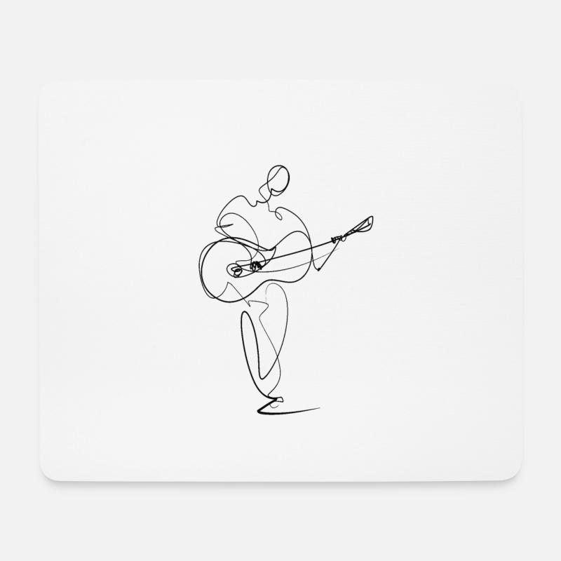 Gitarre - Mousepad (Querformat) - Weiß