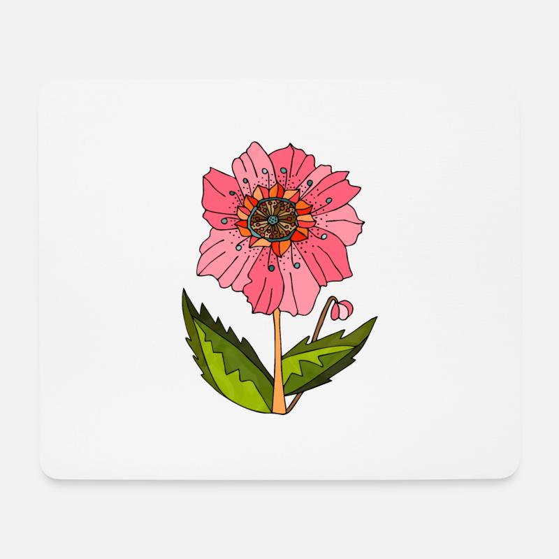 Blume - Mousepad (Querformat) - Weiß