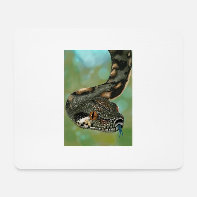 realistische boa constrictor - Mousepad (Querformat) - Weiß