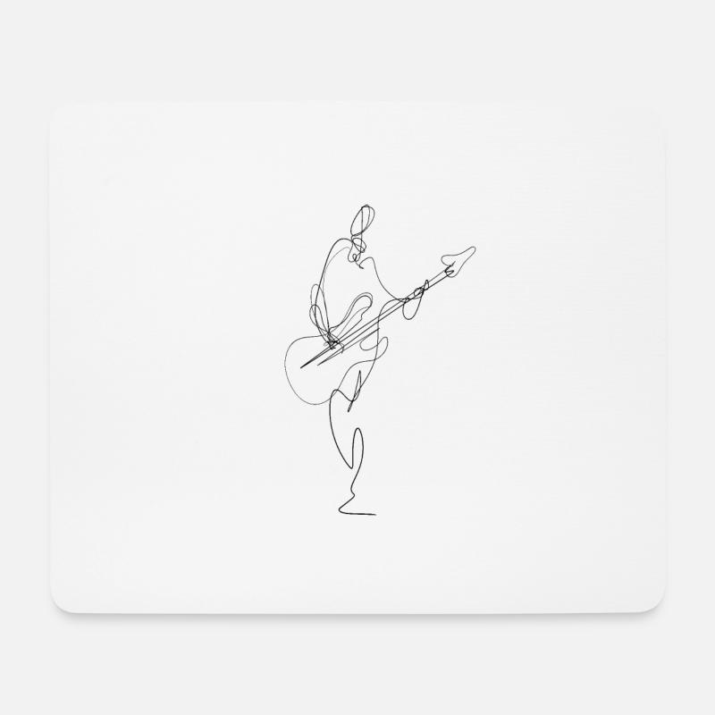 Gitarre - Mousepad (Querformat) - Weiß