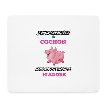 Caractère de cochon - Tapis de souris (format paysage) - blanc - Devant