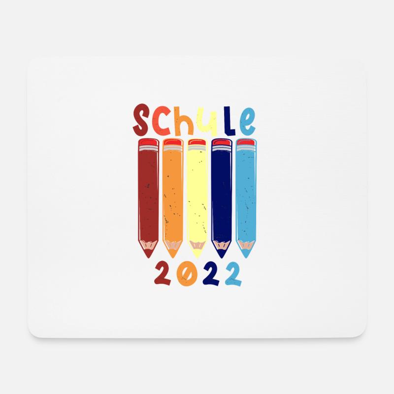 Kinder Schulbeginn Stifte Schule 2022 T shirt - Mousepad (Querformat) - Weiß