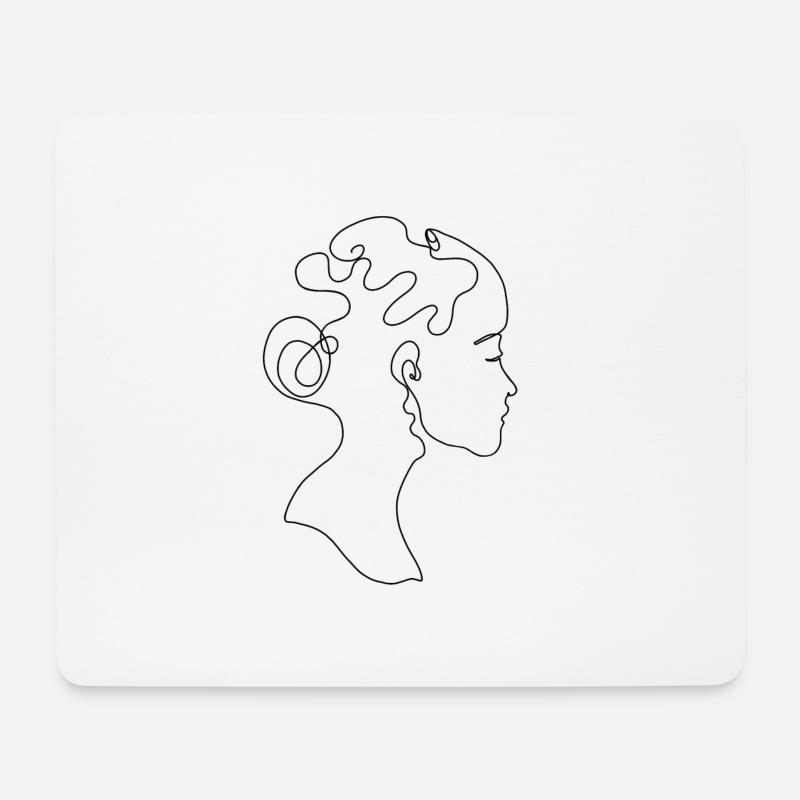 Lineart Woman - Mousepad (Querformat) - Weiß