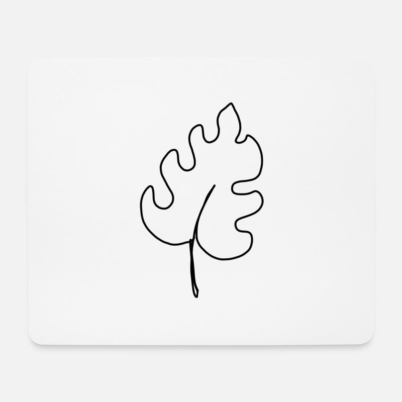 Minimalistisches Blatt - Mousepad (Querformat) - Weiß