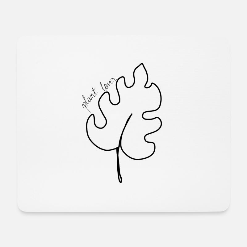 Plant lover mit Blatt - Mousepad (Querformat) - Weiß