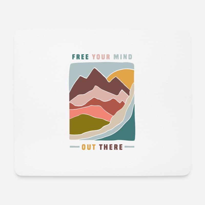 Befreie deinen Geist da draußen - Mousepad (Querformat) - Weiß