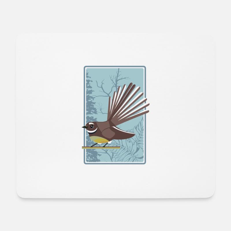 Fantail New Zealand Bird - Mousepad (Querformat) - Weiß