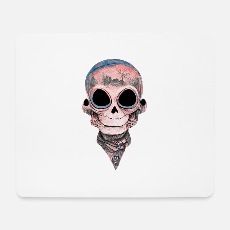 Happy Skull - Mousepad (Querformat) - Weiß