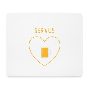 Es heisst Servus Bier - Mousepad (Querformat) - Weiß - Vorne