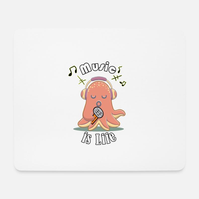 Music is life - Mousepad (Querformat) - Weiß