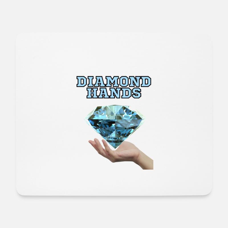 Diamond Hands - Mousepad (Querformat) - Weiß