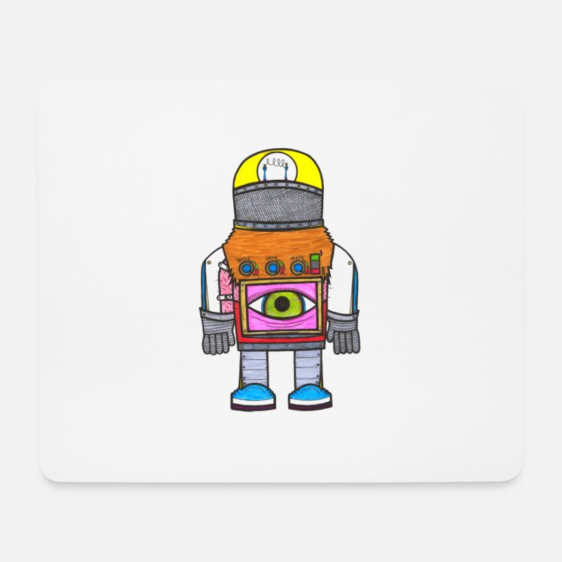 Technorobot - Mousepad (Querformat) - Weiß