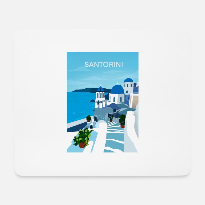 SAntorini, greece - Mouse Pad (horizontal) - white