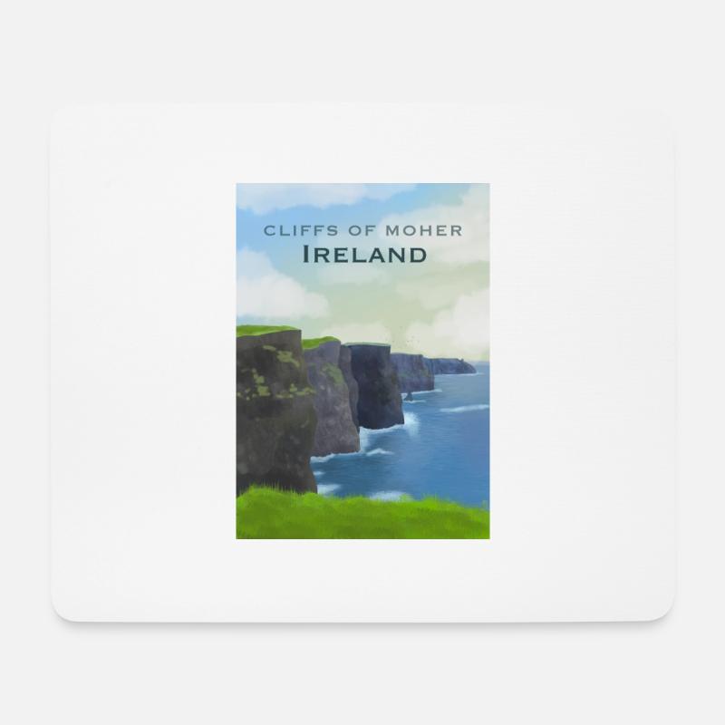Klippen von Moher - Mousepad (Querformat) - Weiß
