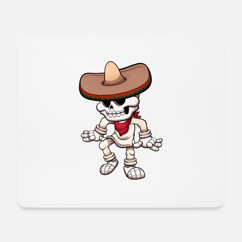 Danse du squelette mexicain - Tapis de souris (format paysage) - blanc