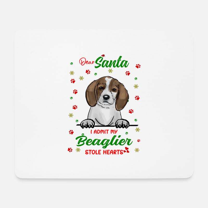 Beagler Hund Weihnachten Hunderasse - Mousepad (Querformat) - Weiß