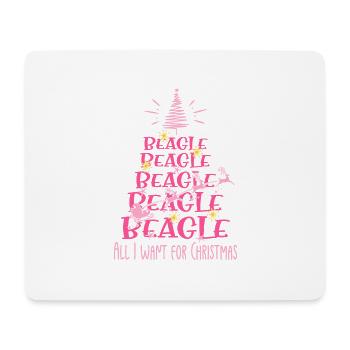 Beagle Hund Weihnachten Hunderasse - Mousepad (Querformat) - Weiß - Vorne
