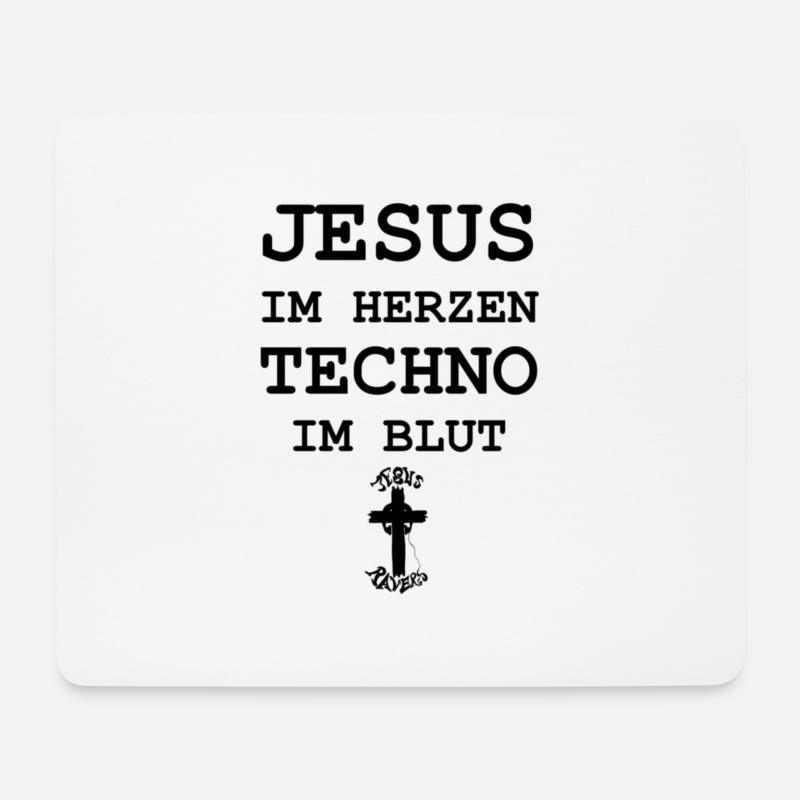 JesusImHerzen1 - Mousepad (Querformat) - Weiß