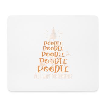 Pudel Hund Weihnachten Hunderasse - Mousepad (Querformat) - Weiß - Vorne