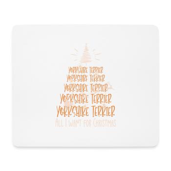 Yorkshire Terrier Hund Weihnachten Hunderasse - Mousepad (Querformat) - Weiß - Vorne