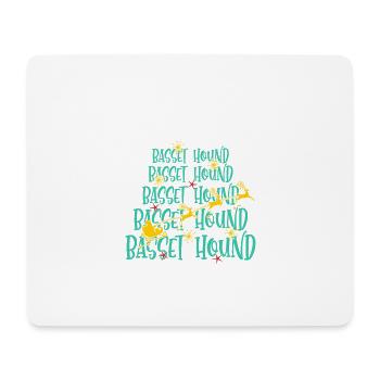 Basset Hound Hund Weihnachten Hunderasse - Mousepad (Querformat) - Weiß - Vorne