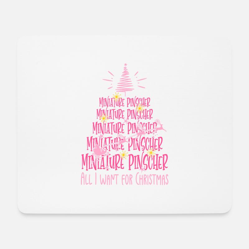 Zwergpinscher Hund Weihnachten Hunderasse - Mousepad (Querformat) - Weiß
