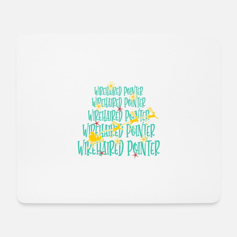 Deutsch Drahthaar Hund Weihnachten Hunderasse - Mousepad (Querformat) - Weiß