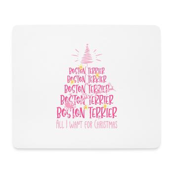 Boston Terrier Hund Weihnachten Hunderasse - Mousepad (Querformat) - Weiß - Vorne