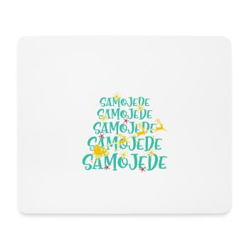 Samojede Hund Weihnachten Hunderasse - Mousepad (Querformat) - Weiß - Vorne